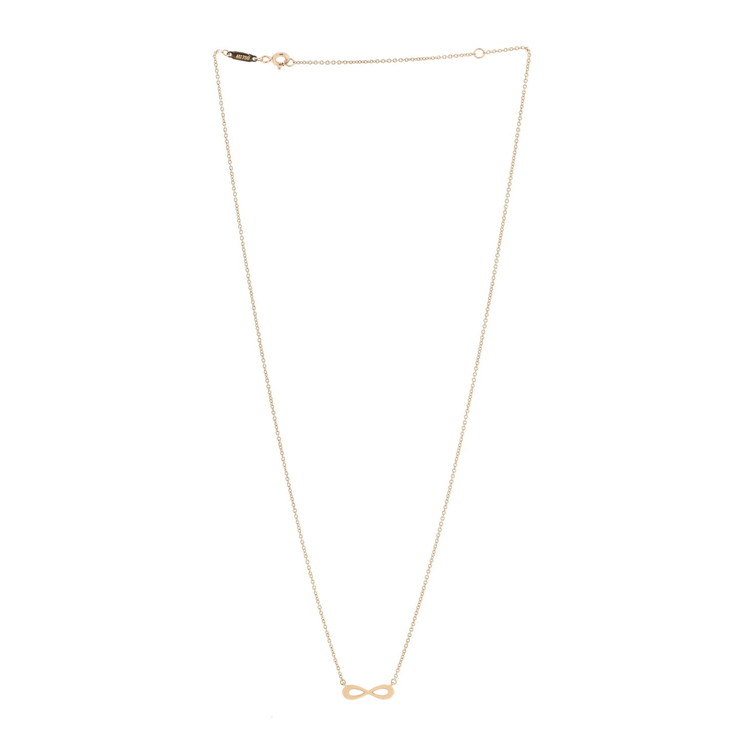 18K Yellow Gold Infinity Pendant Necklace
