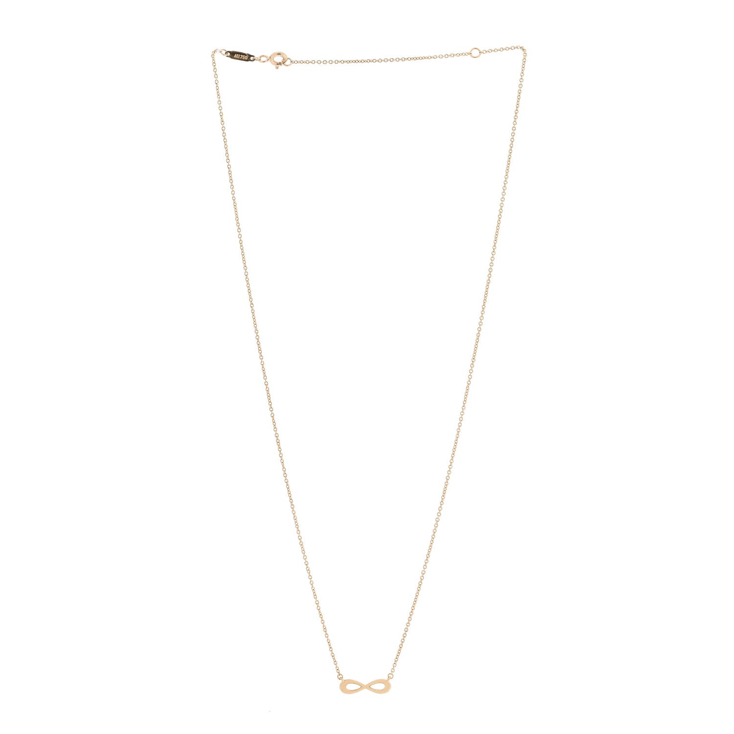 Tiffany 18K Yellow Gold Infinity Pendant Necklace 3 of 5