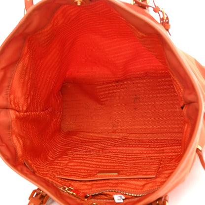 Prada Tessuto Nylon Saffiano Tote Papaya 6 of 17
