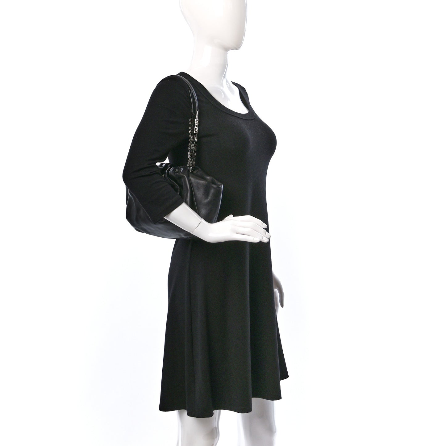 Calfskin Kenny Shoulder Bag Black