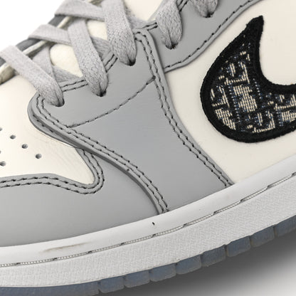 Christian Dior X NIKE AIR JORDAN Calfskin Mens Oblique Low Sneakers 39 Beige White 15 of 17