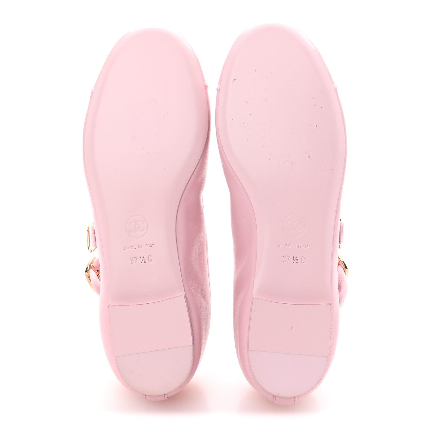 Chanel Lambskin Mary Jane Flats 37.5 Light Pink 6 of 10