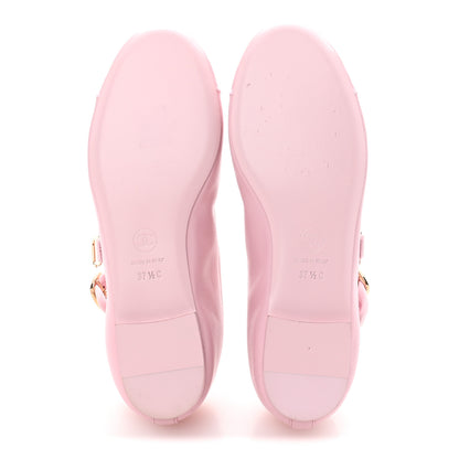 Chanel Lambskin Mary Jane Flats 37.5 Light Pink 6 of 10