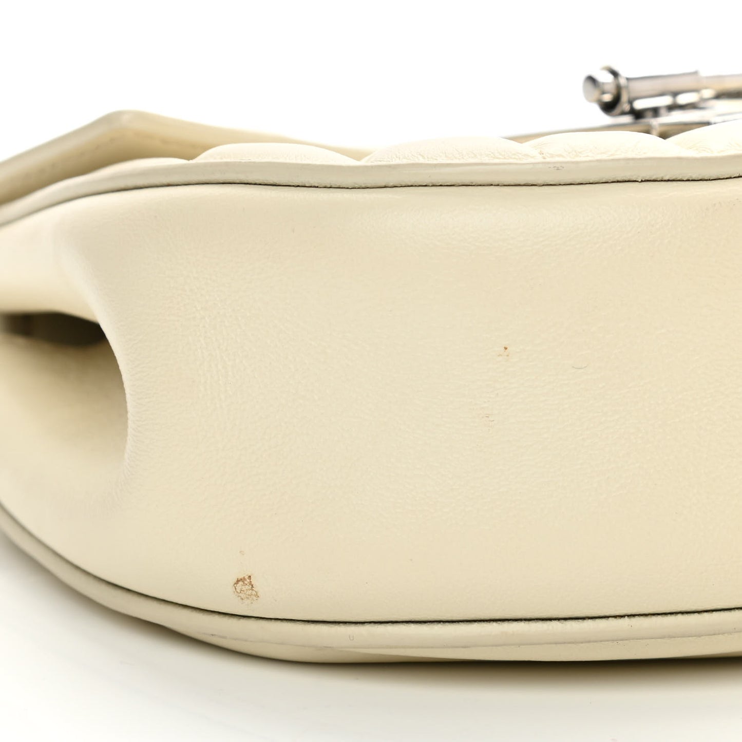 Calfskin Quilted Mini Drew Bijou Shoulder Bag Natural White