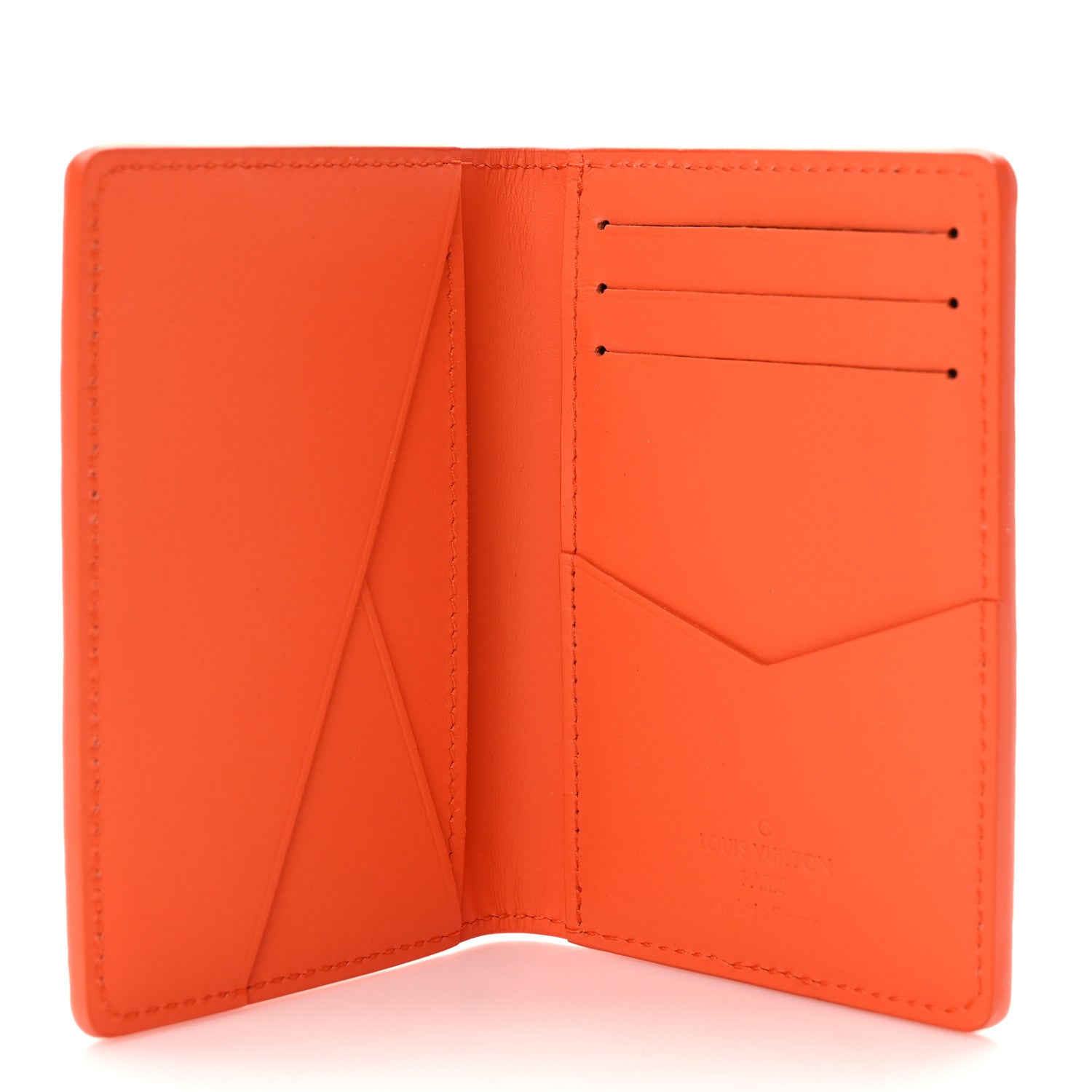 Louis Vuitton Grained Calfskin Pocket Organizer Orange 4 of 6