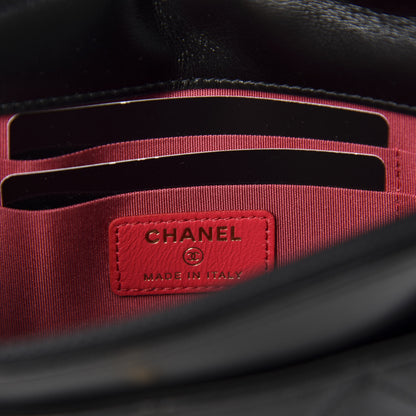 Chanel Shiny Lambskin Flap Clutch With Chain Black 8 of 11