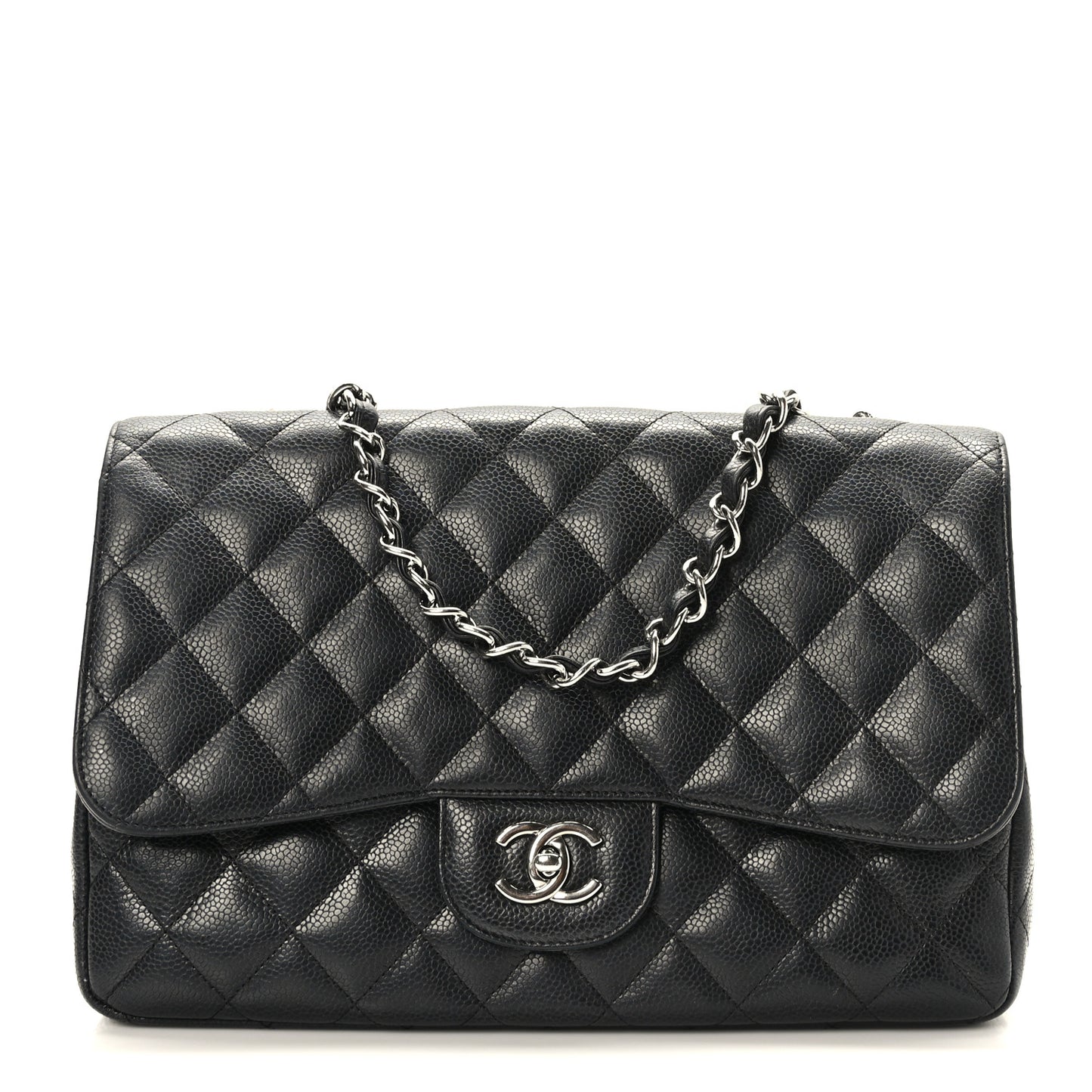 Caviar Quilted Jumbo Single Flap Black