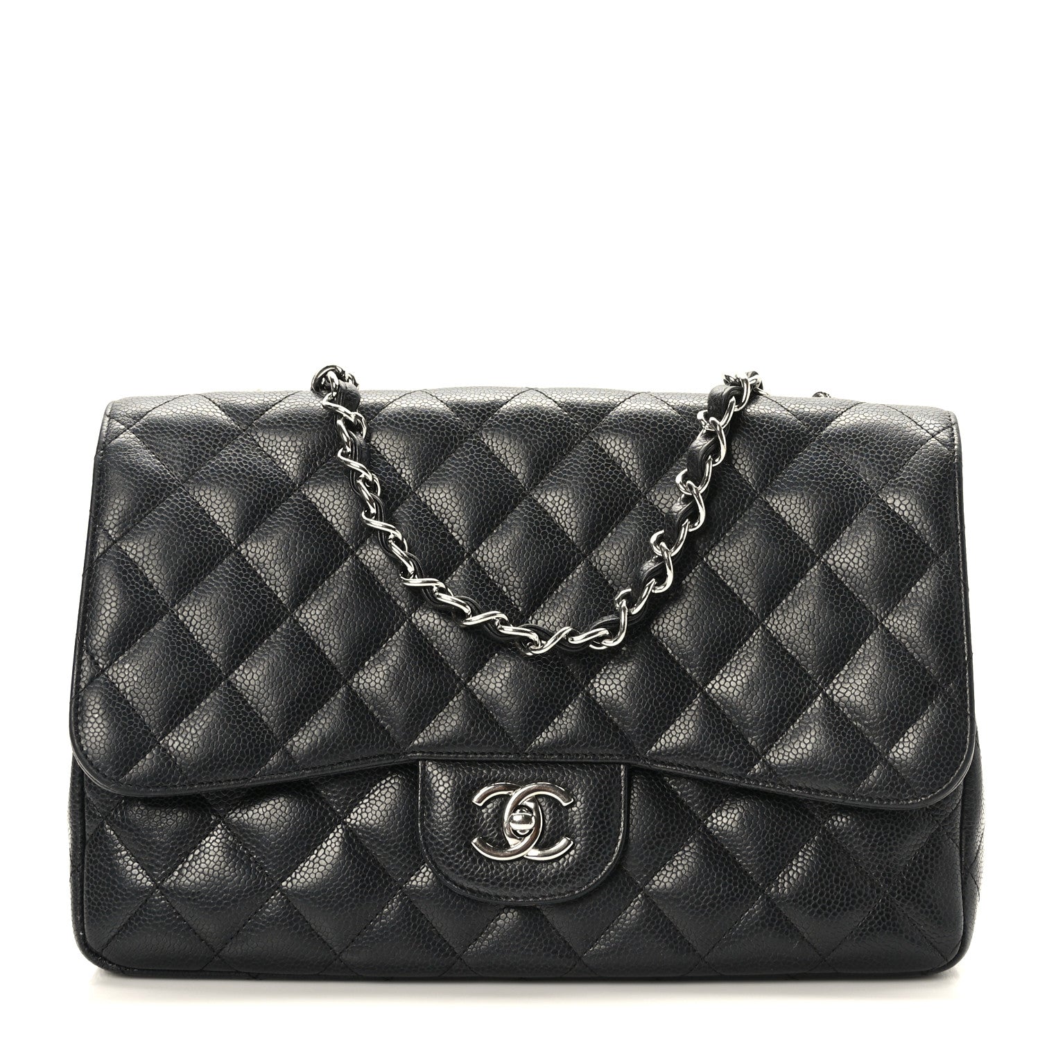 Chanel Caviar Quilted Jumbo Single Flap Black 1 of 9