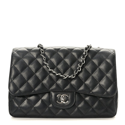 Chanel Caviar Quilted Jumbo Single Flap Black 1 of 9
