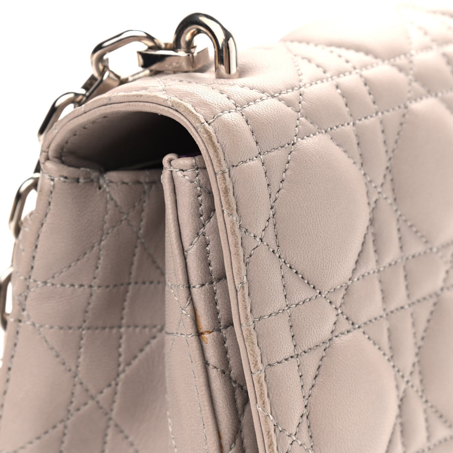 Lambskin Cannage Large Miss Dior Flap Grey