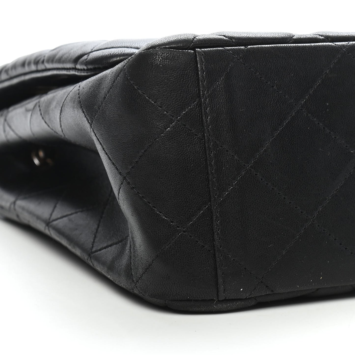 Lambskin Quilted Maxi Single Flap Black