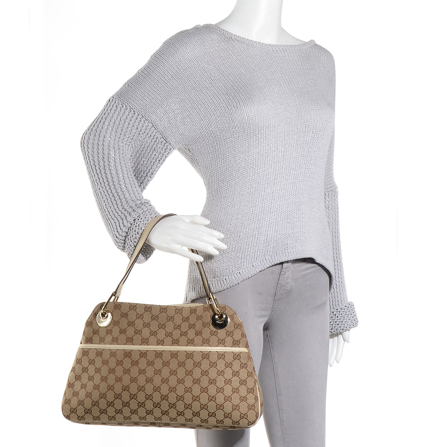Gucci Monogram Medium Eclipse Shoulder Bag Off White 2 of 7