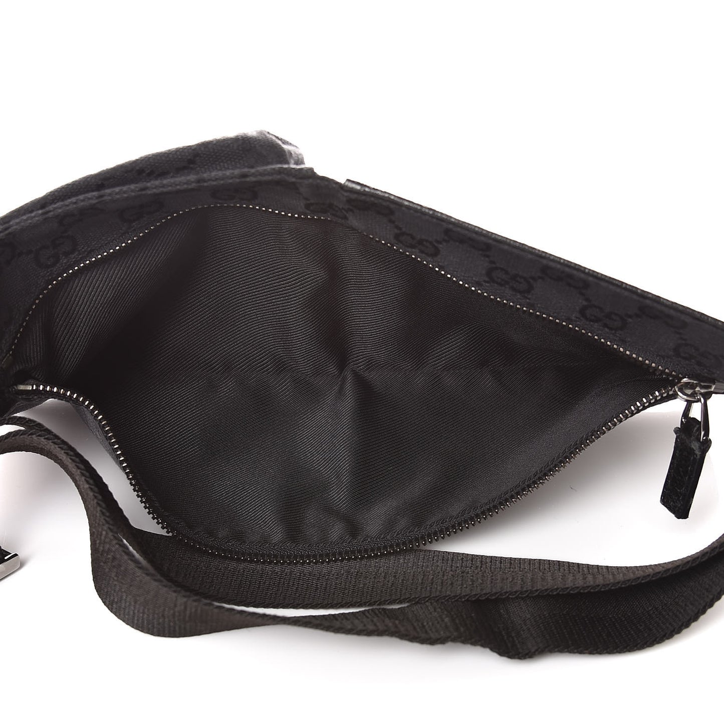 GG Monogram Double Pocket Belt Bag Black