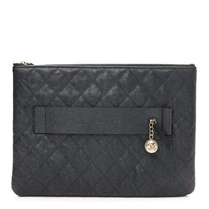 Chanel Iridescent Caviar Medium Night by the C Pouch Clutch Black 1 of 7