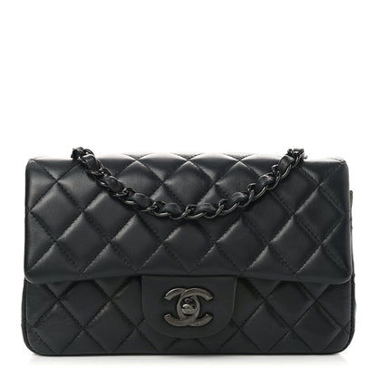 Chanel Lambskin Quilted Mini Rectangular Flap So Black 1 of 10