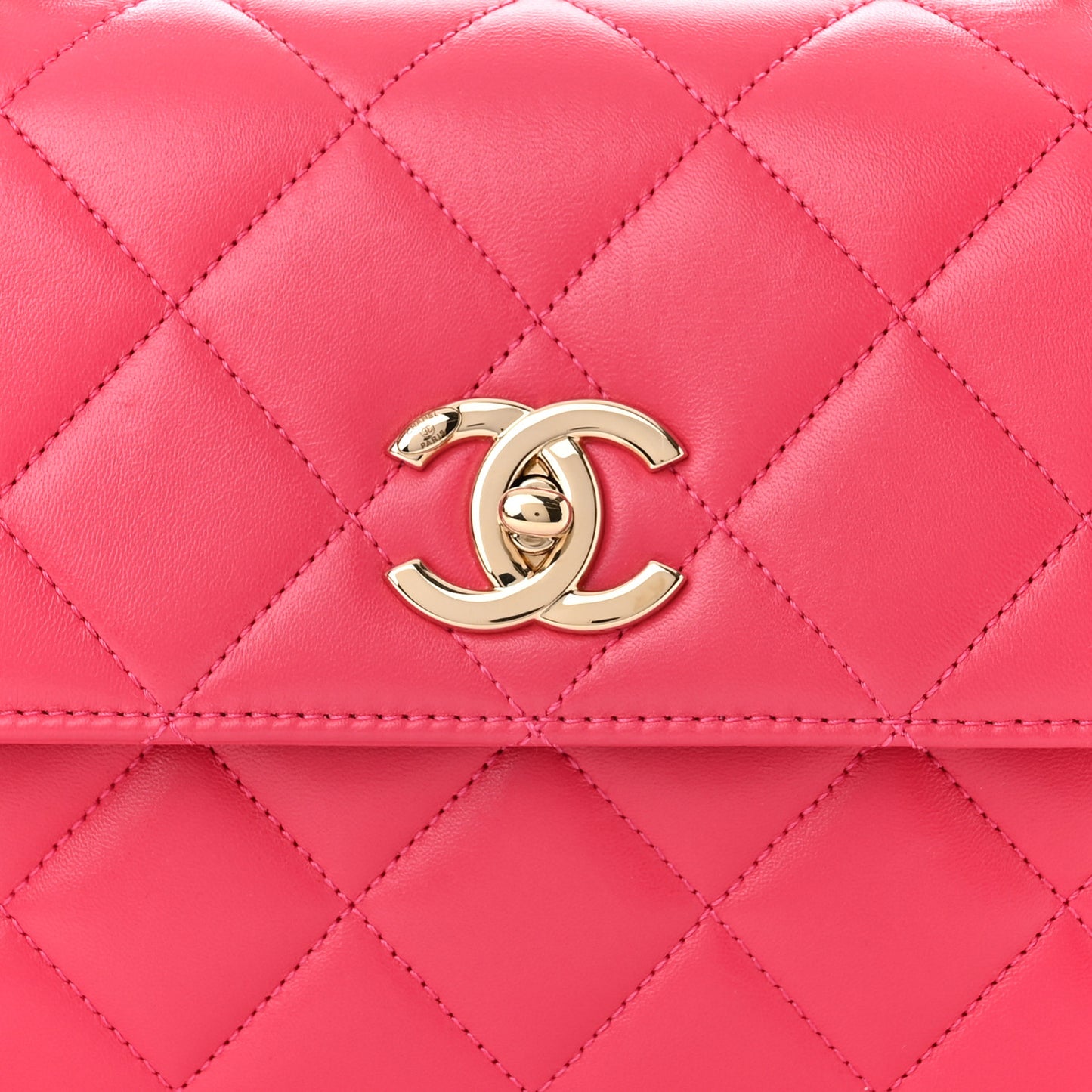 Lambskin Quilted Small Trendy CC Flap Dual Handle Bag Pink