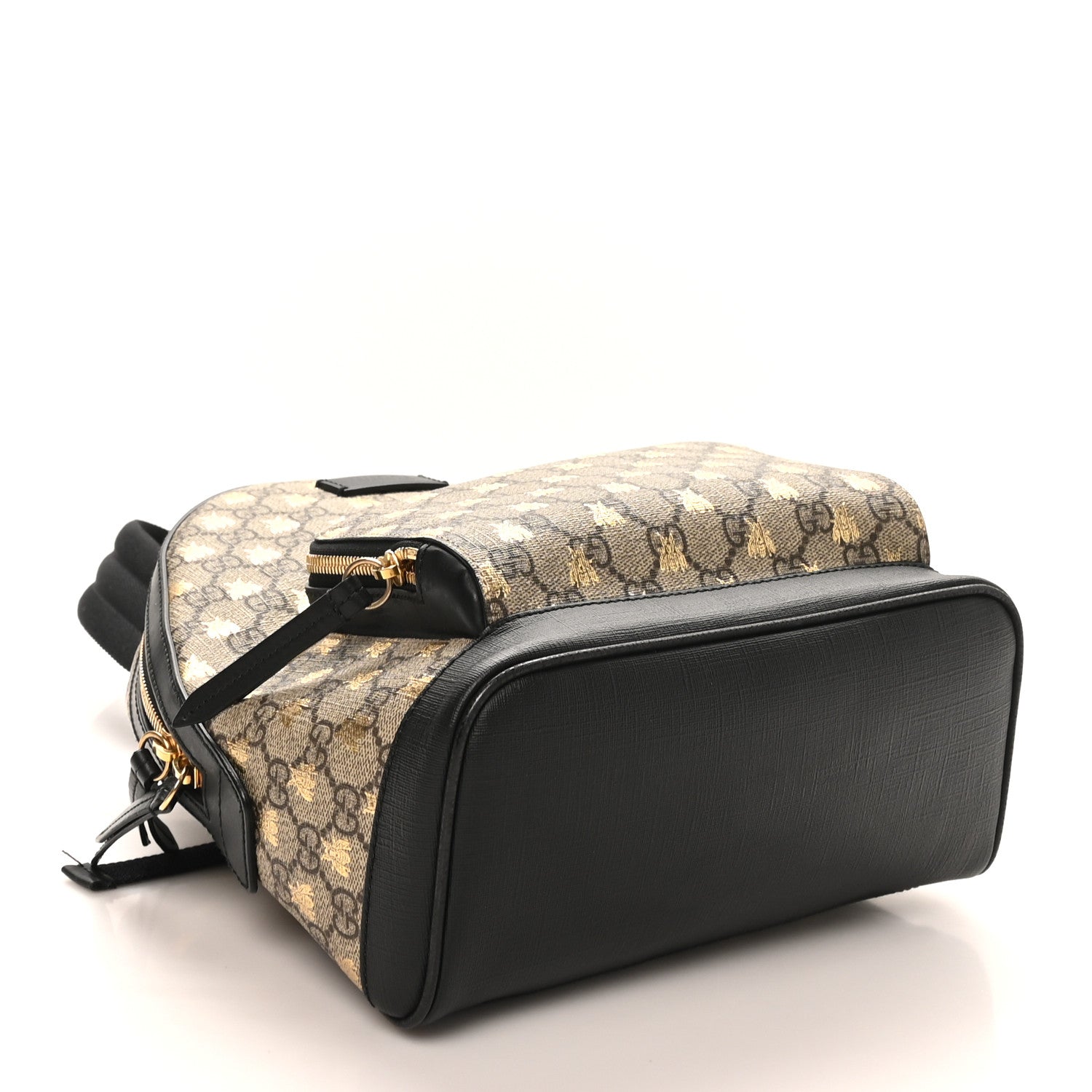gucci mini backpack gold bees GG Supreme Monogram Print Small Day Beige Oro Black 1398919 FASHIONPHILE Taken straight from the 70s Gucci Backpack GG Supreme Gold