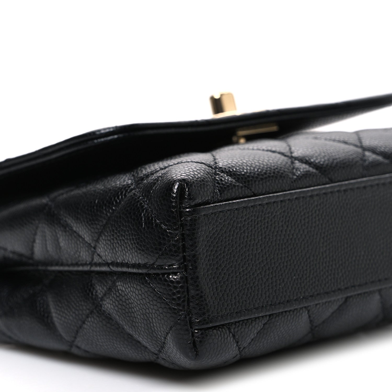 Chanel Caviar Quilted Coco Handle Clutch With Chain Black 9 of 10