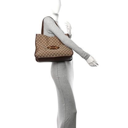 Gucci Monogram Horsebit 1955 Tote Bag Beige Brown Sugar 2 of 12