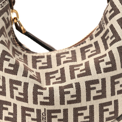 Fendi Fabric Jacquard FF 1974 Nano Fendigraphy Hobo Charm Beige 8 of 11