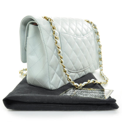 Chanel Caviar Medium Double Flap Light Blue 2 of 12