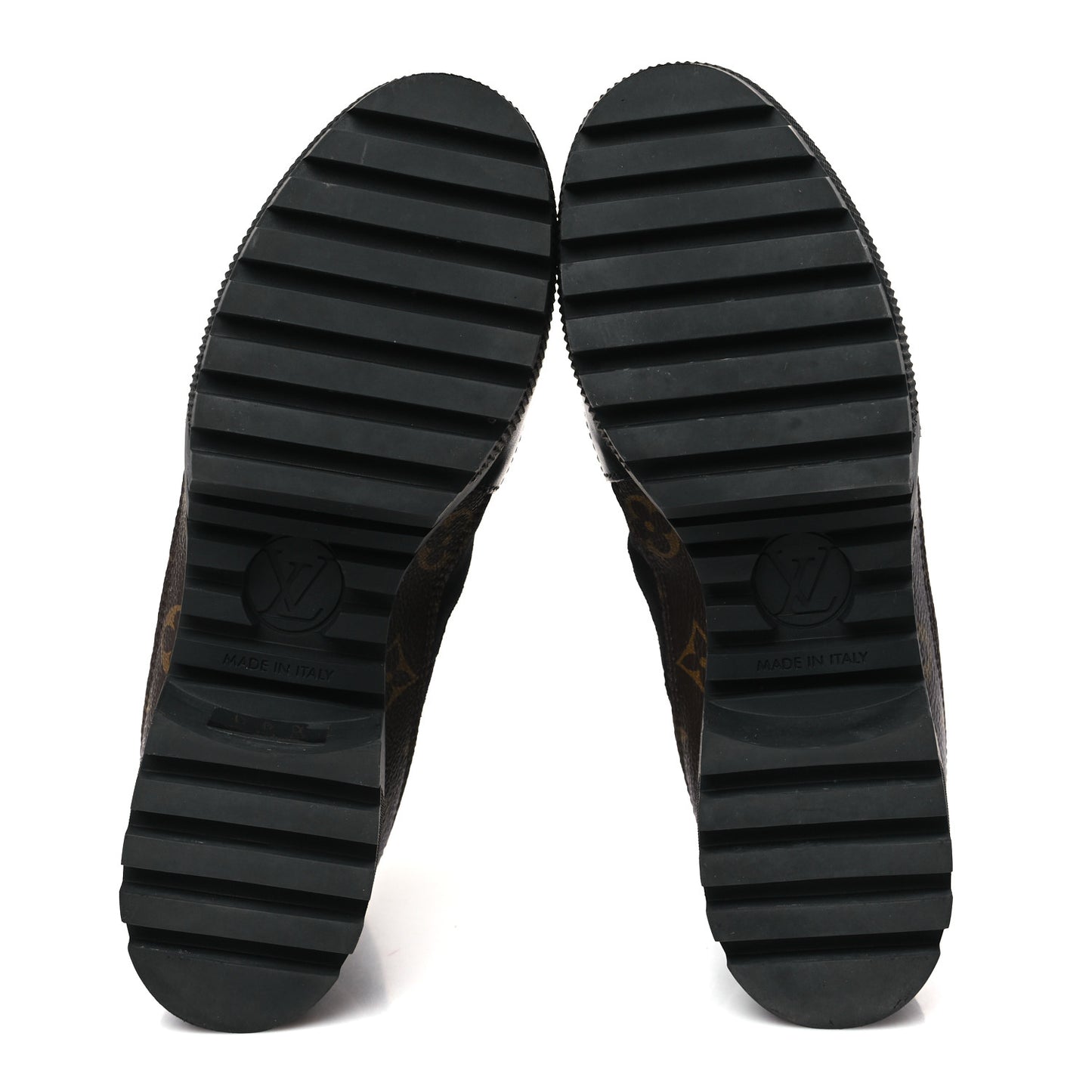 Suede Calfskin Monogram Laureate Platform Desert Boots 36 Black