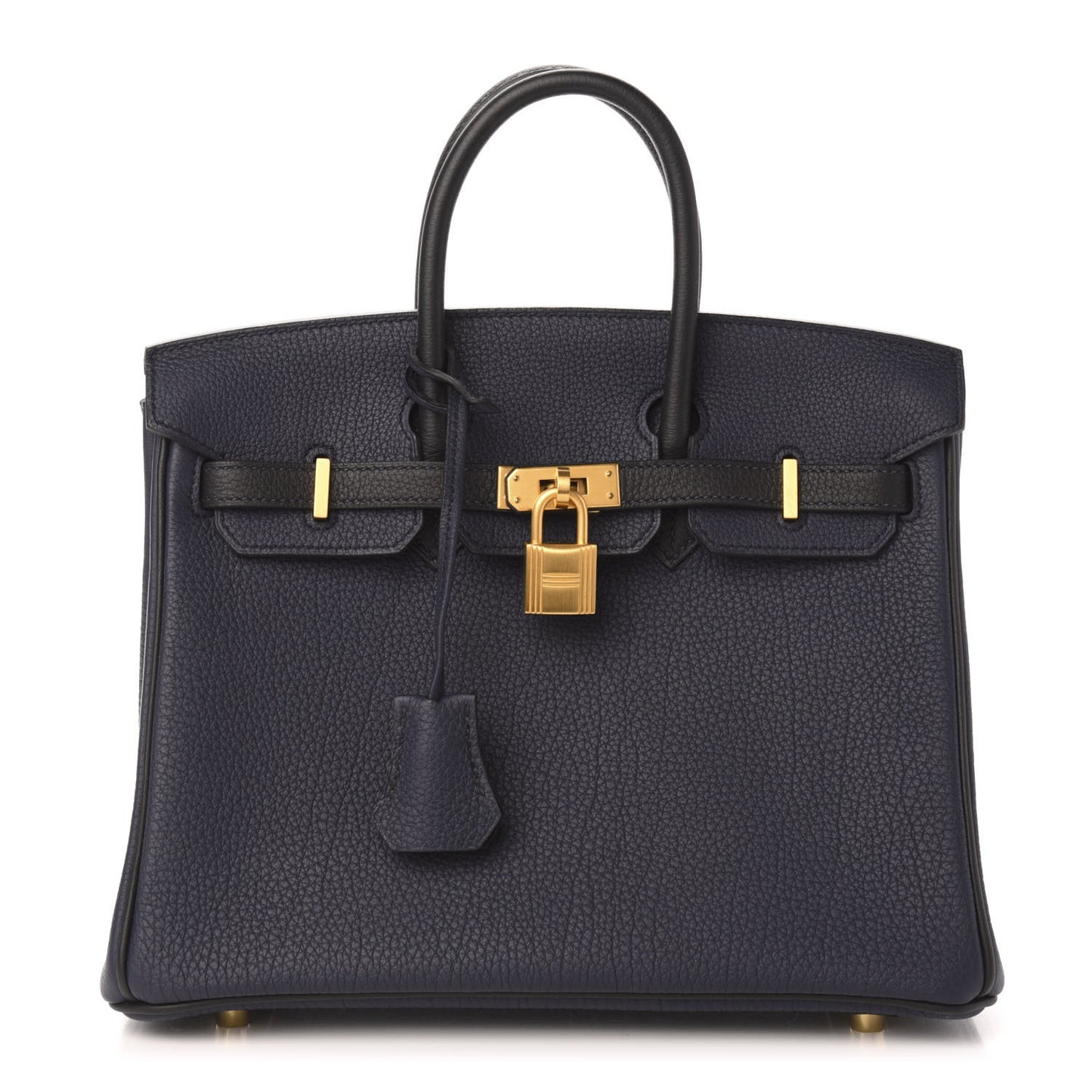 Togo Horseshoe Birkin 25 Bleu Nuit Black