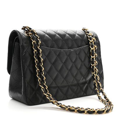 Chanel Caviar Quilted Jumbo Double Flap Black 3 of 11