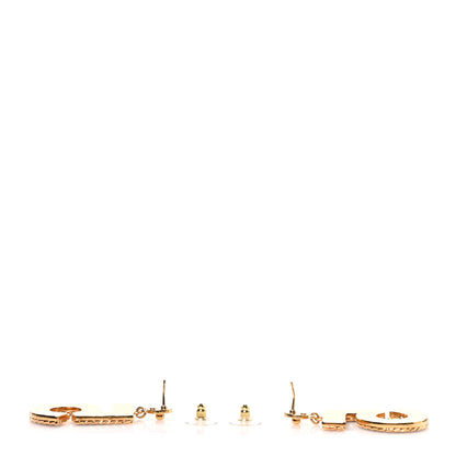 Chanel Metal Enamel CC No 5 Rope Drop Earrings Gold Denim Blue 4 of 5