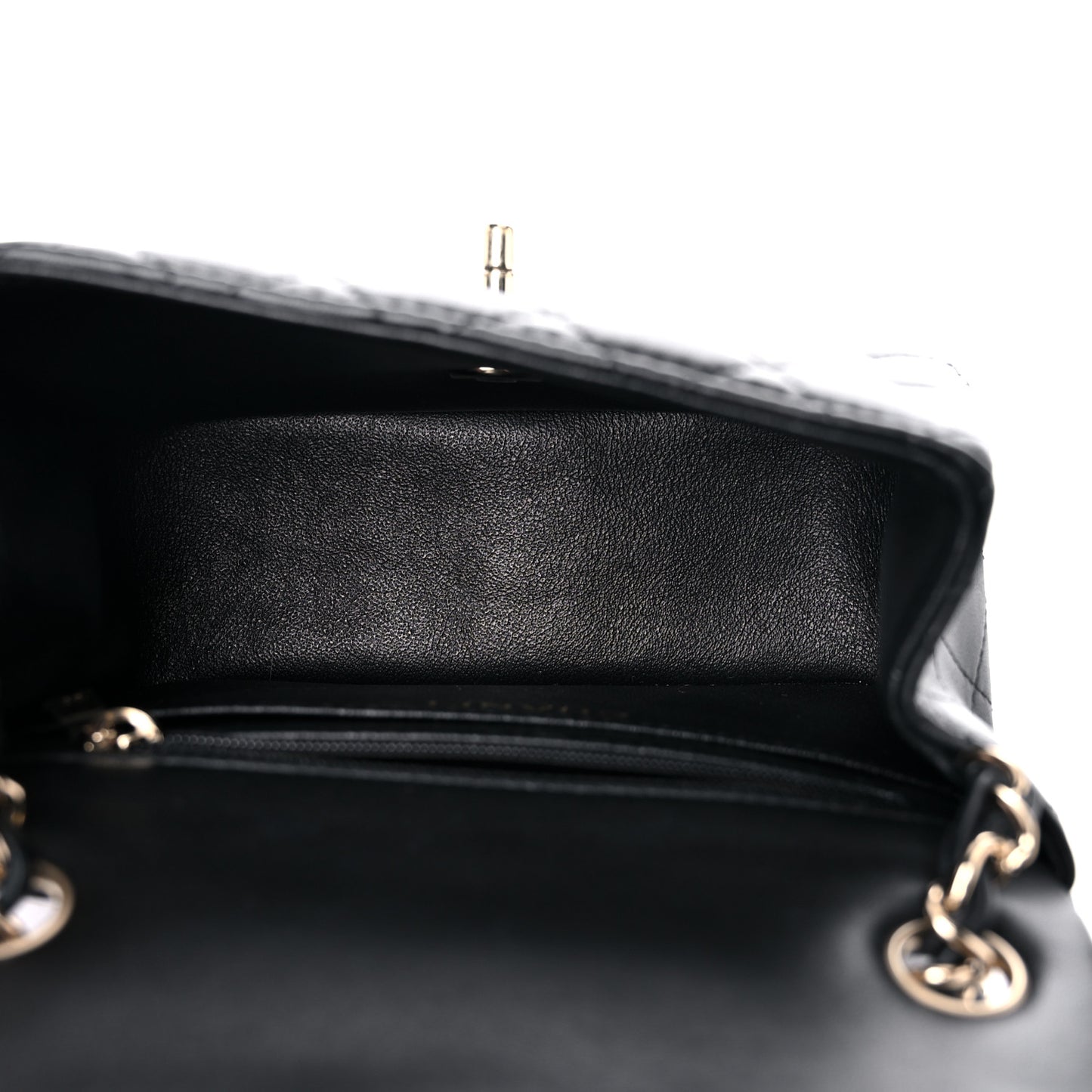 Lambskin Quilted Mini Square Flap Black
