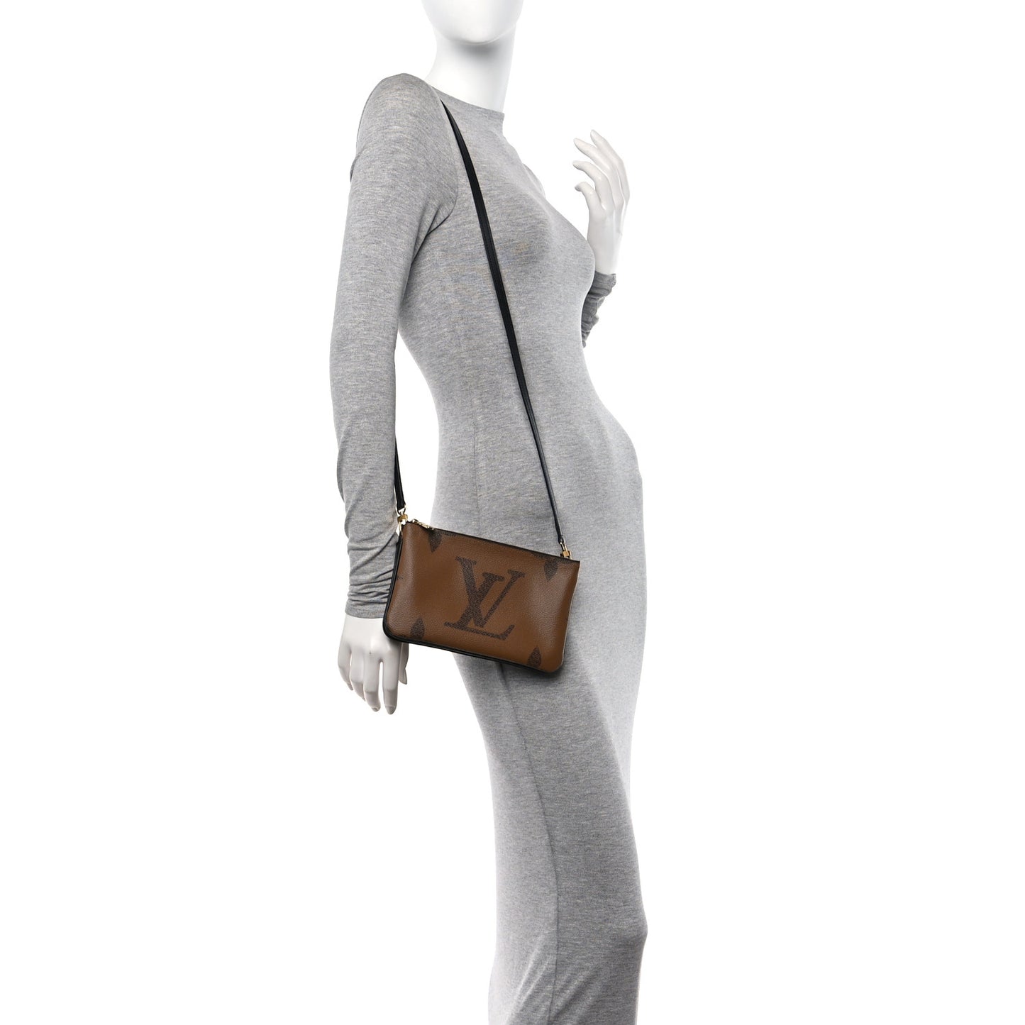 Reverse Monogram Giant Double Zip Pochette