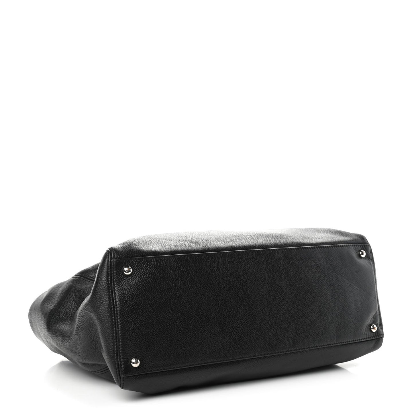 Calfskin Cerf Executive Shopper Tote Black