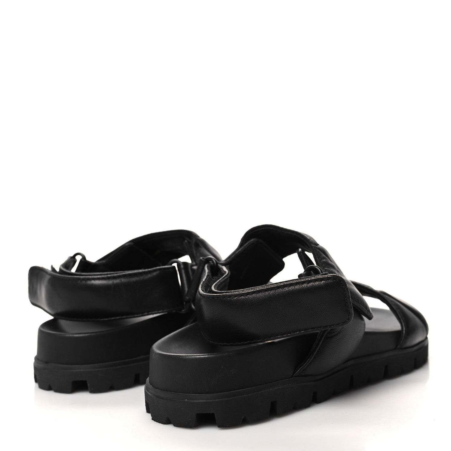 Prada Nappa Quilted Padded Slingback Sandals 37.5 Black 4 of 10