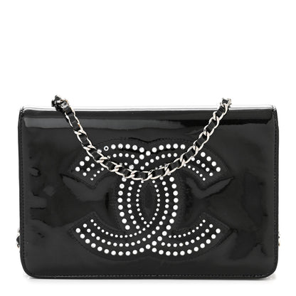 Chanel Patent Strass Wallet On Chain WOC Black 1 of 13