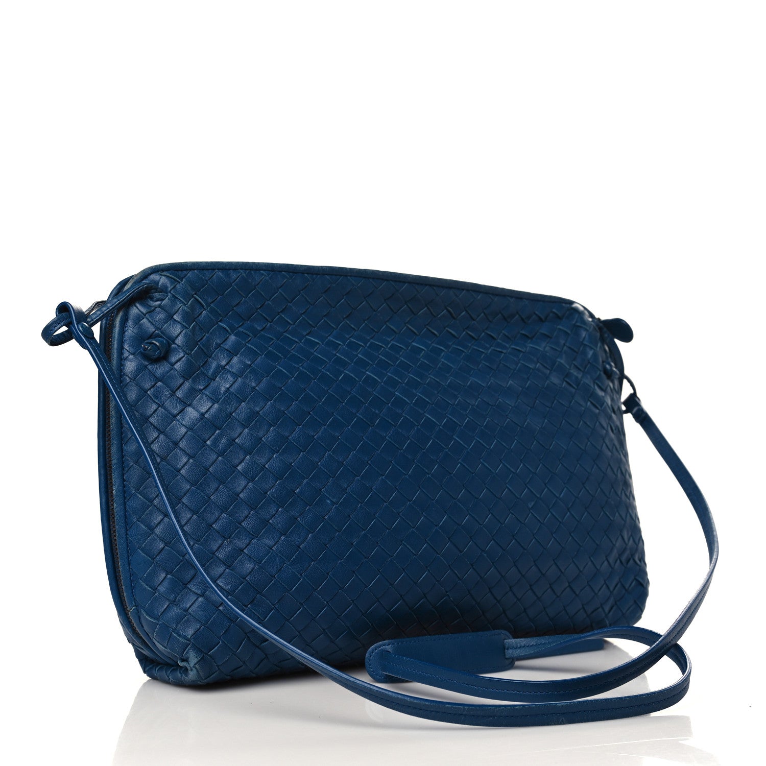 Bottega Veneta Nappa Intrecciato Pillow Crossbody Messenger Blue 3 of 15