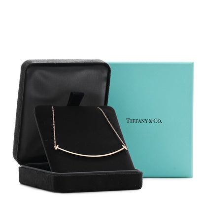 Tiffany 18K Rose Gold Large T Smile Pendant Necklace 4 of 4