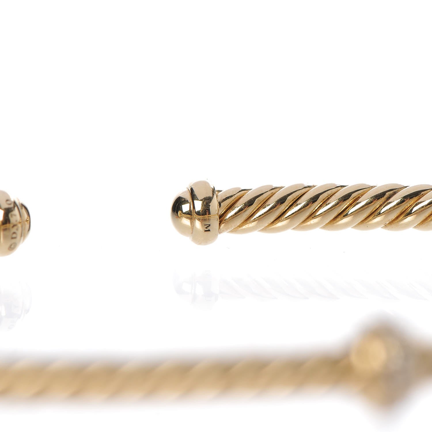 David Yurman 18K Yellow Gold Diamond 3mm Renaissance Center Station Bracelet 5 of 5