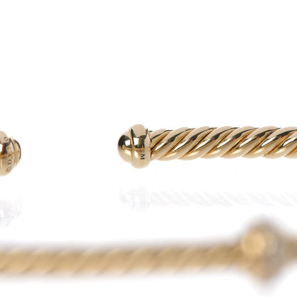 David Yurman 18K Yellow Gold Diamond 3mm Renaissance Center Station Bracelet 5 of 5