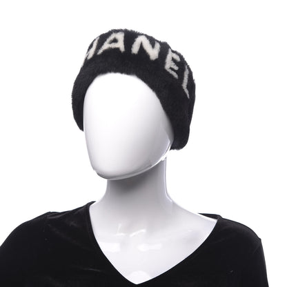 Chanel Cashmere Blend Logo Headband Black White 2 of 4