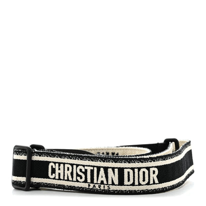 Christian Dior Canvas Embroidered Shoulder Strap Black Ultramatte 3 of 4