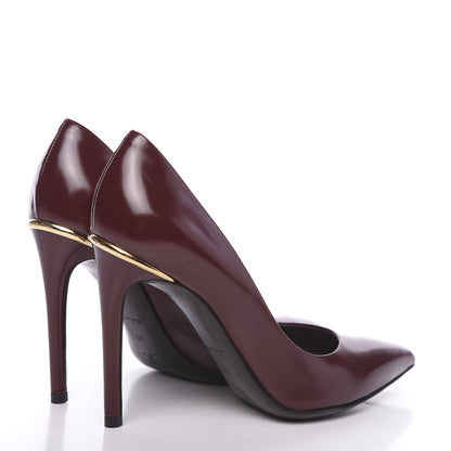 Louis Vuitton Glazed Calfskin Eyeline Pumps 35 Bordeaux 4 of 9