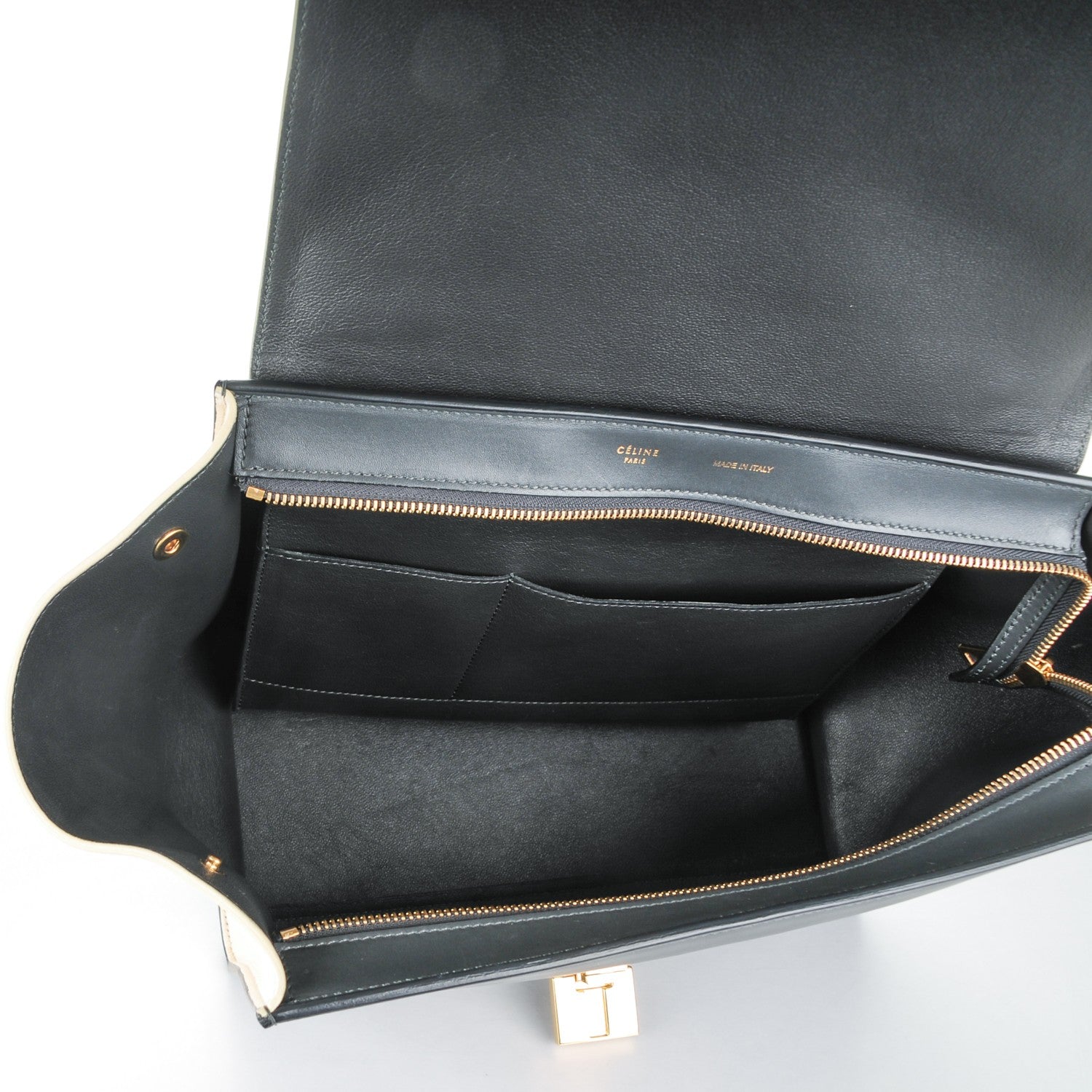 Celine Smooth Calfskin Medium Tri-Color Trapeze Pistachio 5 of 8