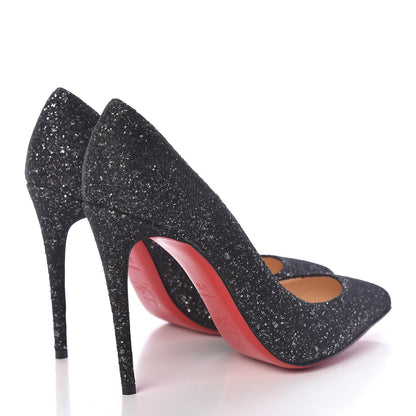Christian Louboutin Glitter Resille Pigalle Follies 100 Pumps 37.5 Black 4 of 10