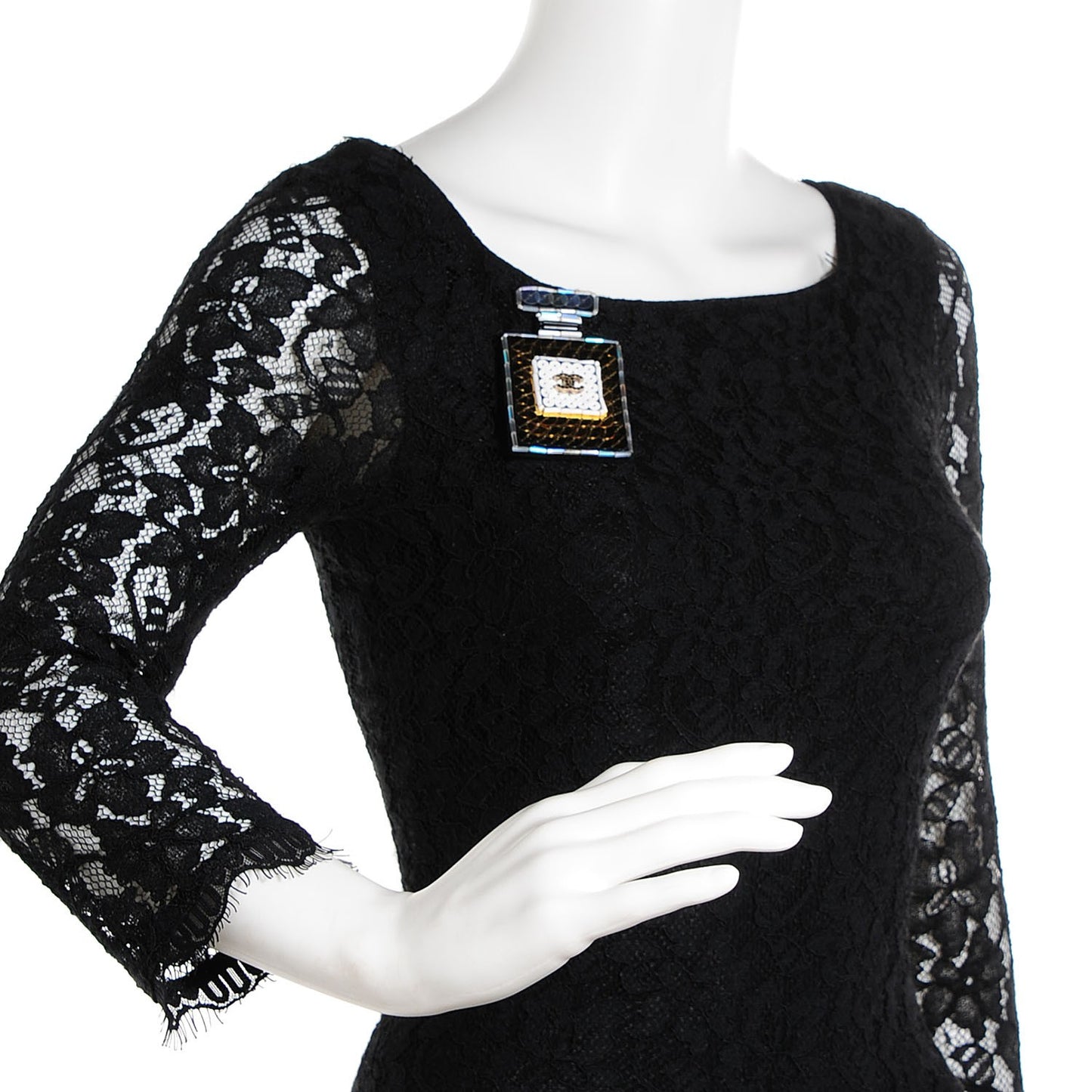 Crystal CC Sequin Perfume Brooch
