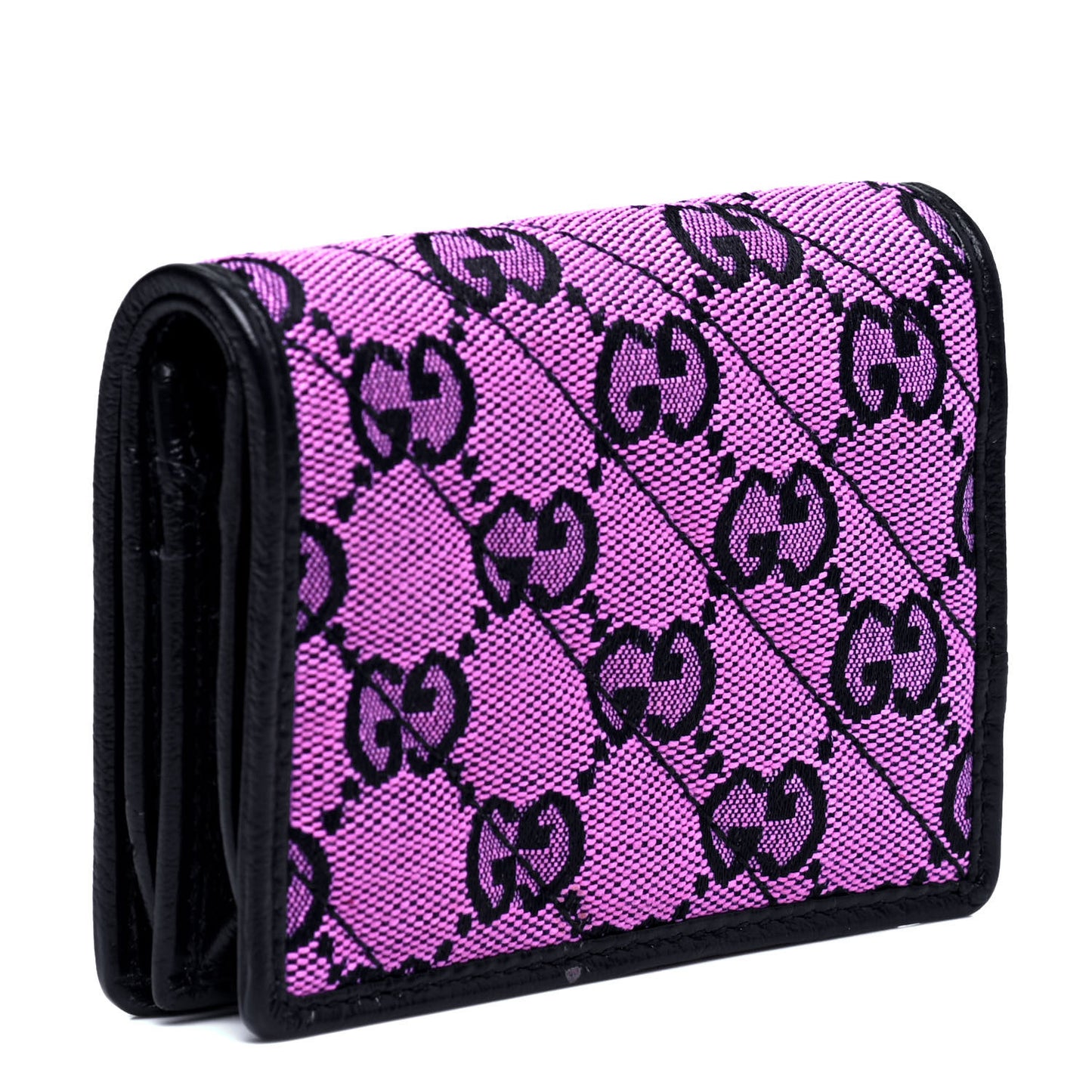 Monogram Multicolor Matelasse Diagonal GG Marmont Card Case Wallet Pink Blue