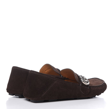 Gucci Suede Mens Driver Queen Loafers 6.5 Cocoa 4 of 11