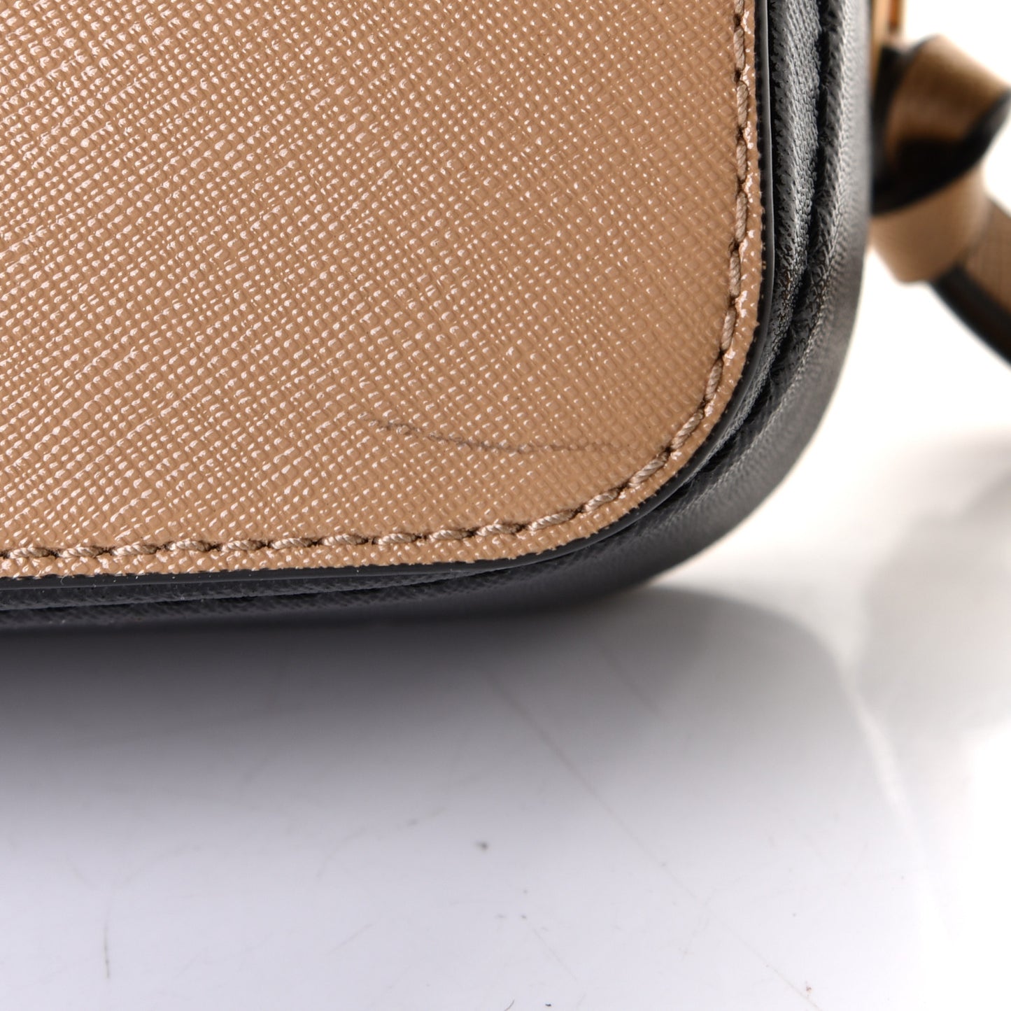 Saffiano Small Snapshot Camera Bag Beige