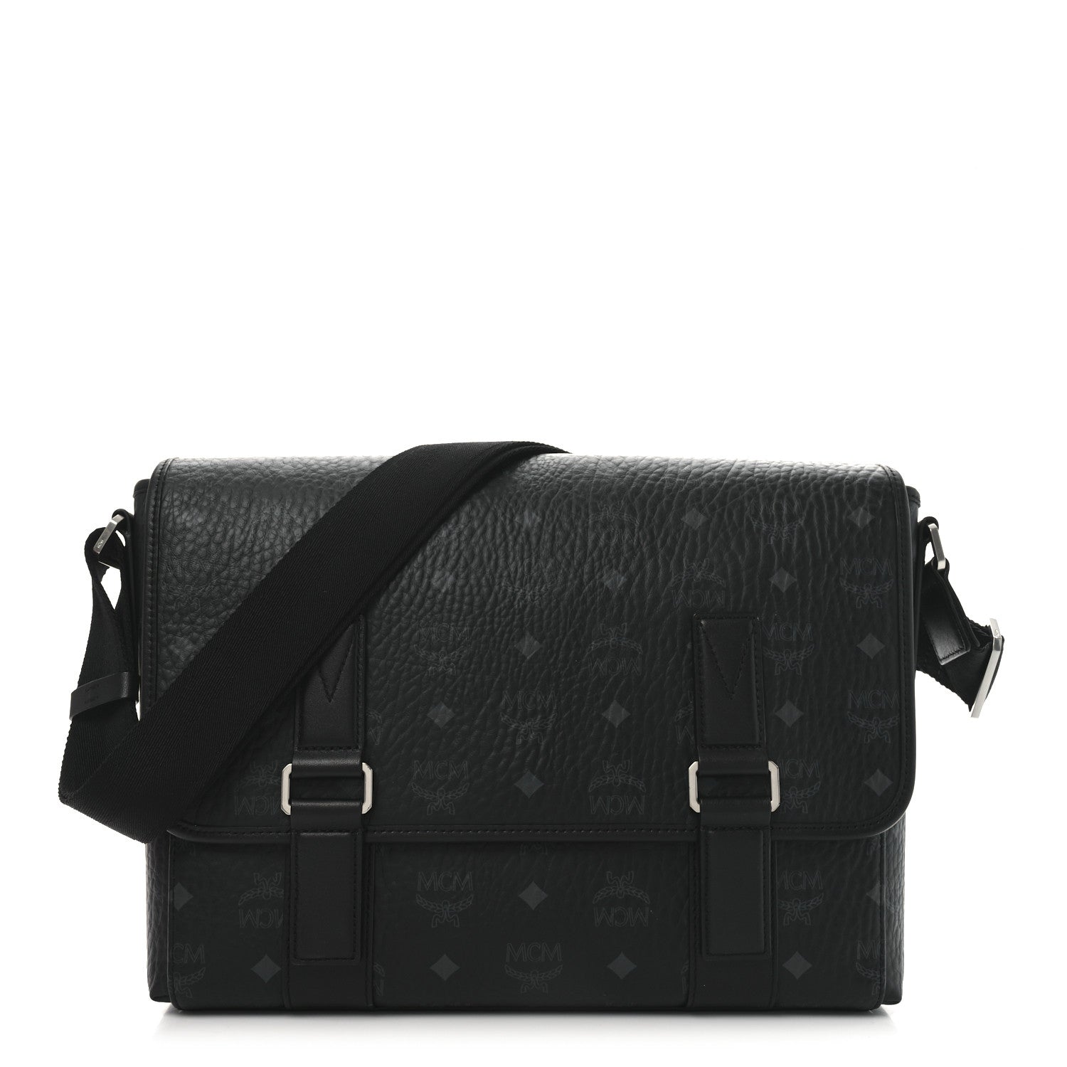 MCM Visetos Medium Aren Messenger Bag Black 1 of 9
