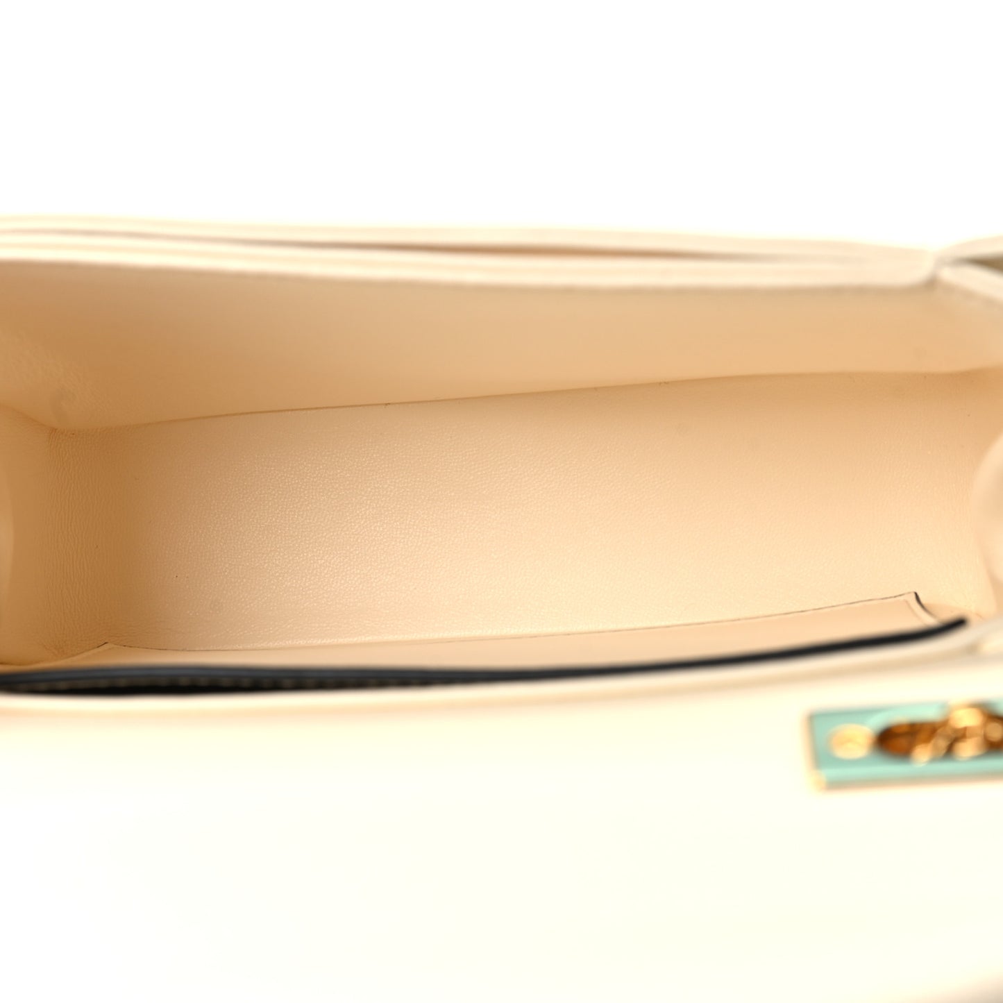 Nappa One Stud Chain Clutch Ivory
