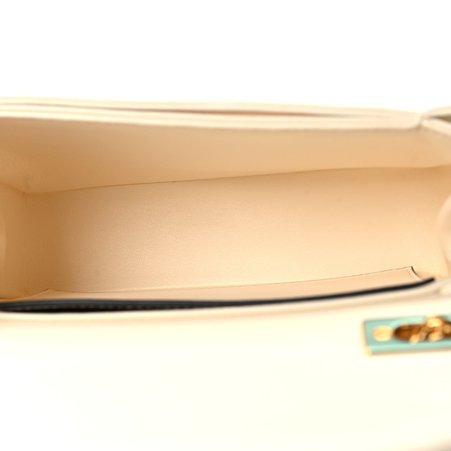 Valentino Garavani Nappa One Stud Chain Clutch Ivory 5 of 11